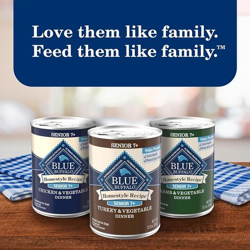 Blue Buffalo Homestyle Recipe Senior 7+ Turkey and Lamb Wet Dog Food for Senior 7+ Dogs, 12.5 oz. Cans, 6 Count Variety Pack in Kuwait