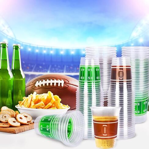 SARATA Football Plastic Cups 24 Pack 16 oz Plastic Reusable Favor Cups – Disposable & Convenient - Ideal Party Supplies & Party Favors for Football Themed Birthdays in Saudi Arabia