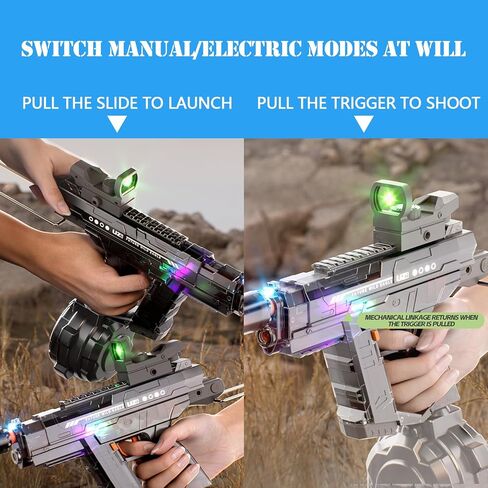 Electric Water Gun for Adults Kids, with Lighting Effects, Automatic & Manual Dual Mode High Powered High Capacity Squirt Guns, 32 FT Range for Adult Kid (Solid - Blue) in Saudi Arabia