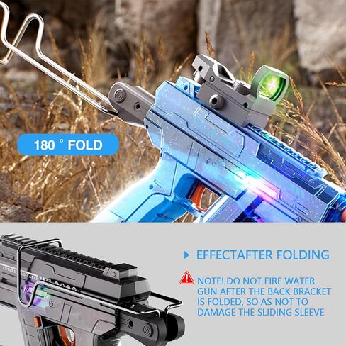 Electric Water Gun for Adults Kids, with Lighting Effects, Automatic & Manual Dual Mode High Powered High Capacity Squirt Guns, 32 FT Range for Adult Kid (Solid - Blue) in Saudi Arabia