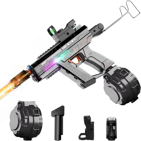 Electric Water Gun for Adults Kids, with Lighting Effects, Automatic & Manual Dual Mode High Powered High Capacity Squirt Guns, 32 FT Range for Adult Kid (Solid - Blue) in Saudi Arabia