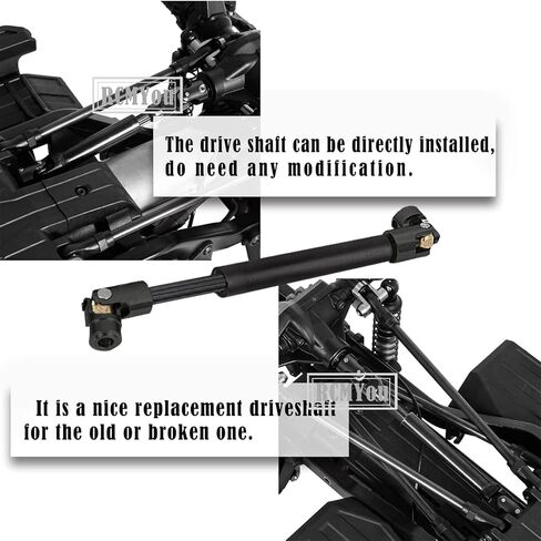 عمود محرك الزاحف RC 116-170 مم ترقيات لـ 1/10 SCX10 D90 Gen7/Pro RC 4WD GEN8 SCX10-II، RCMYou 2 قطعة عمود محرك عالمي، محاور معدنية كاملة من الفولاذ، أسود (116-170 مم، قطعتان) in Kuwait
