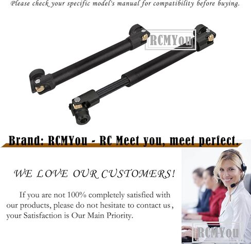 عمود محرك الزاحف RC 116-170 مم ترقيات لـ 1/10 SCX10 D90 Gen7/Pro RC 4WD GEN8 SCX10-II، RCMYou 2 قطعة عمود محرك عالمي، محاور معدنية كاملة من الفولاذ، أسود (116-170 مم، قطعتان) in Kuwait