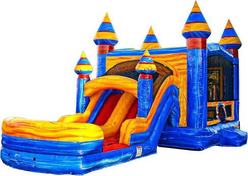 JumpOrange 13 × 31 × 15 بوصة منزل ارتداد القطب الشمالي الذائب مع شريحة مزدوجة المسار ؛ فينيل PVC من الدرجة التجارية 15 أونصة، مع طوق كرة السلة ومنفاخ للأطفال والكبار، للاستخدام في الإيجار، واللعب الداخلي والخارجي in Saudi Arabia