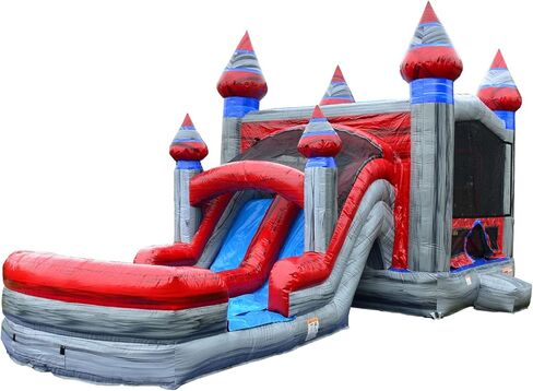 JumpOrange 13 × 31 × 15 بوصة منزل ارتداد القطب الشمالي الذائب مع شريحة مزدوجة المسار ؛ فينيل PVC من الدرجة التجارية 15 أونصة، مع طوق كرة السلة ومنفاخ للأطفال والكبار، للاستخدام في الإيجار، واللعب الداخلي والخارجي in Saudi Arabia