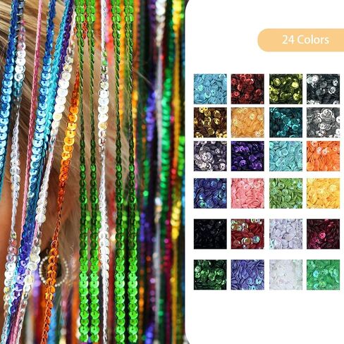24 Colors Rainbow Round Sequins, 5 MM Loose Cup Sequins with Holes, Round Embroidery Craft Sequin, Rainbow Cup Sequin Bulk for DIY Craft Sewing Nail Festival in Saudi Arabia