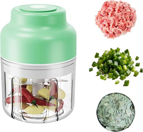 Kuars Gvni Garlic Chopper Wireless Electric Garlic Mixer with Press High-Speed Blending 320ml Rechargeable Portable Blender for Kitchen (Blue) in Kuwait