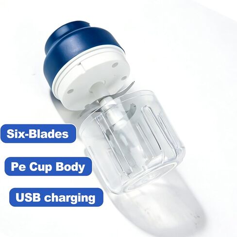 Kuars Gvni Garlic Chopper Wireless Electric Garlic Mixer with Press High-Speed Blending 320ml Rechargeable Portable Blender for Kitchen (Blue) in Kuwait