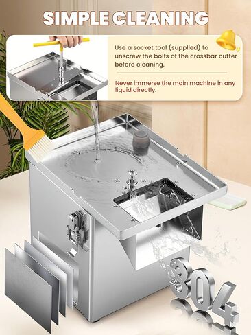 NEWTRY 4 in 1 Commercial Vegetable Processor Electric Veggie Fruit Slicer Dicer Shredder & Strip Crinkle Cutter All Stainless Steel 110volt 200W in Kuwait