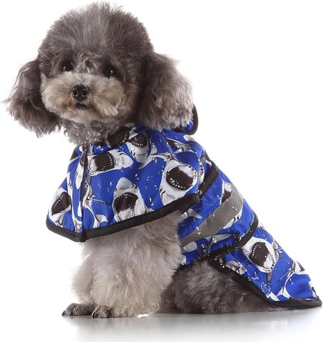 Dog Raincoat, Waterproof Windproof Rain Jacket with Reflective Strips and Leash Hole, Adjustable Fit Rain Coat for Small Medium Large Extra Large Dogs, Full-Body Coverage, Green, Large in Saudi Arabia