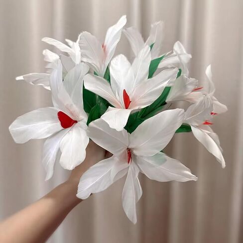 SUMAG Sleeve Bouquet White Flower Magic Tricks Feather Bouquets Appearing from Sleeve Flower Production Magic Stage Gimmicks Props for Magicians in Saudi Arabia