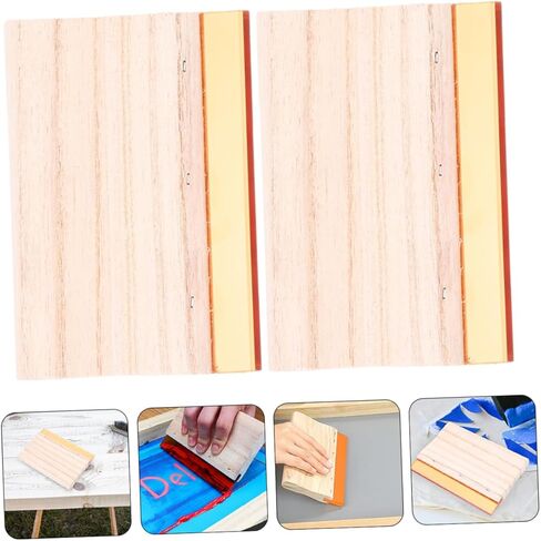 Homoyoyo 2pcs Multi-Purpose Wooden Scrapers for Screen Printing Ink Squeegees for Projects Use in Saudi Arabia