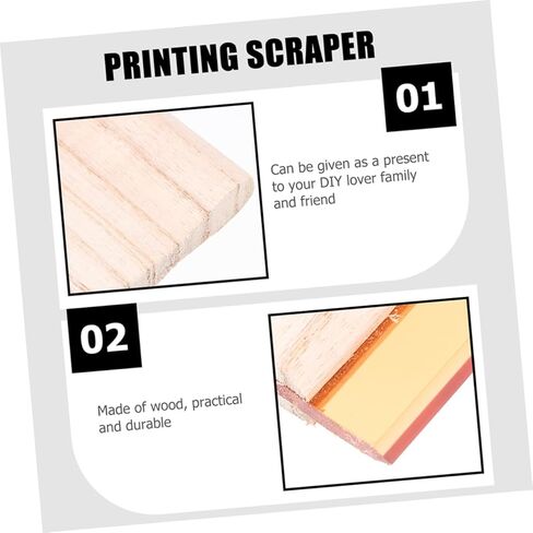 Homoyoyo 2pcs Multi-Purpose Wooden Scrapers for Screen Printing Ink Squeegees for Projects Use in Saudi Arabia