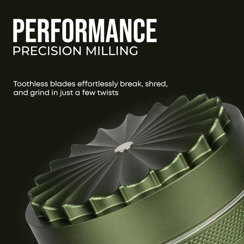 MillX Premium Toothless Herb & Spice Grinder – Aircraft-Grade Aluminum Manual Grinder, 2.5 Inch, Extra Storage Compartment, Kitchen Use, Smooth Jam-Free Grind (Matte Green) in Saudi Arabia