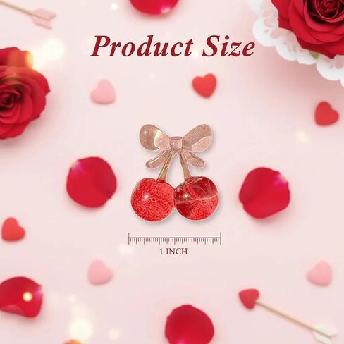 60 قطعة من الكرز الراتنج اللامع مع كبوشن على شكل فيونكة، حوالي 2.54 سم من الزينة المسطحة باللون الأحمر والوردي كاواي للحرف اليدوية اليدوية، وإكسسوارات الشعر، والفك، وديكورات عيد الحب in Kuwait