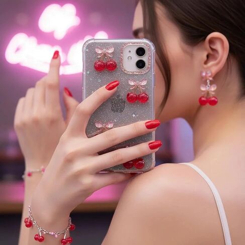 60 قطعة من الكرز الراتنج اللامع مع كبوشن على شكل فيونكة، حوالي 2.54 سم من الزينة المسطحة باللون الأحمر والوردي كاواي للحرف اليدوية اليدوية، وإكسسوارات الشعر، والفك، وديكورات عيد الحب in Kuwait