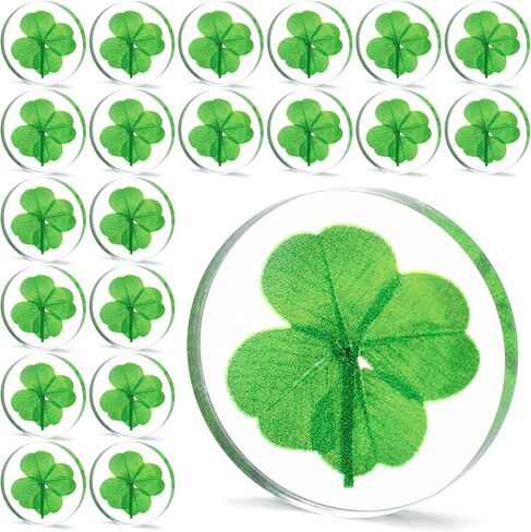 30 Pcs Real Four Leaf Clover Good Luck Pocket Token 1.25 Lucky Charm Clover Preserved Shamrock for St. Patrick's Day Irish Gifts DIY in Saudi Arabia