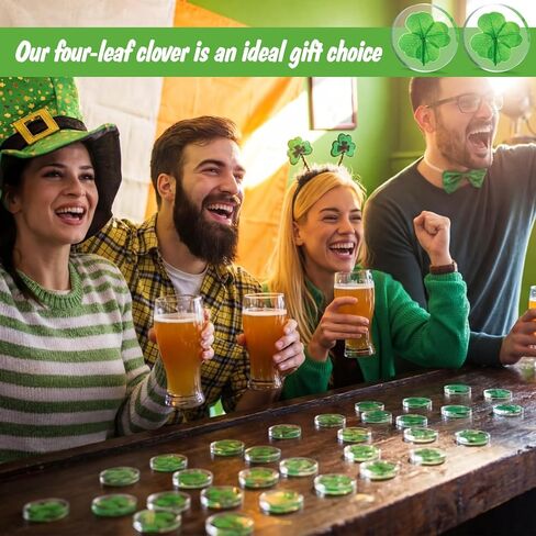 30 Pcs Real Four Leaf Clover Good Luck Pocket Token 1.25 Lucky Charm Clover Preserved Shamrock for St. Patrick's Day Irish Gifts DIY in Saudi Arabia