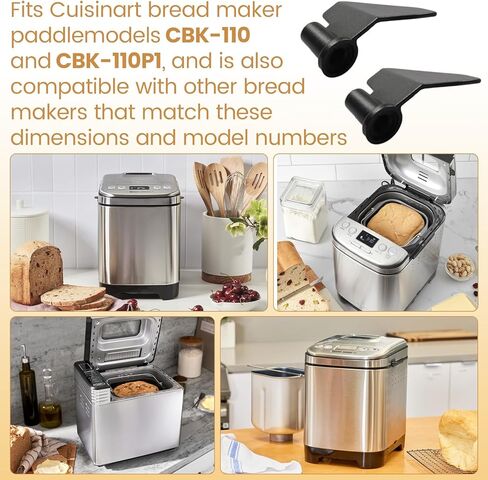 استبدال شفرة العجن لصانعة الخبز CBK-110KP المتوافقة مع ماكينة صنع الخبز Cuisinart، تناسب الطراز CBK-110 وCBK-110P1 استبدال مجداف ماكينة الخبز - قطعتين in Kuwait