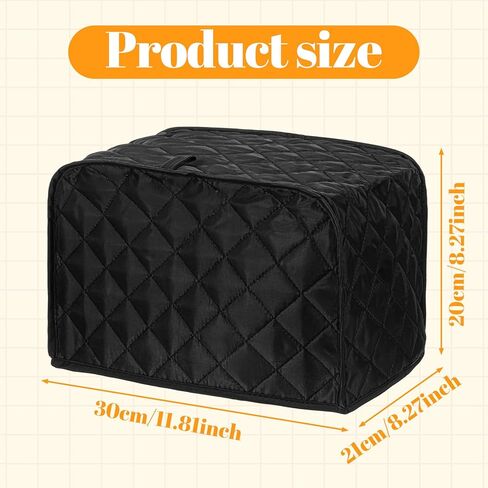 2 Slice Toaster Cover,Black Toaster Covers, Cotton Quilted Toasters Covers 2 Slice Wide Slot, Washable Kitchen Cover for Toasters and Kitchen Small Appliance Dust(Fits up to 11.8 x 8.3 in) in Saudi Arabia
