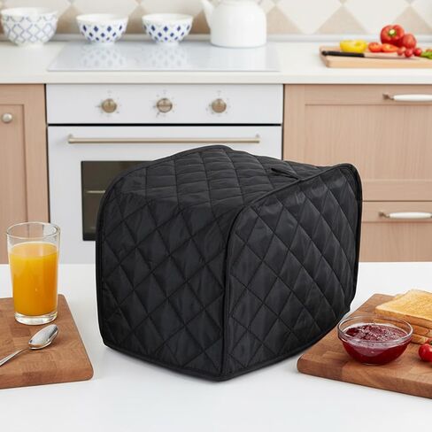 2 Slice Toaster Cover,Black Toaster Covers, Cotton Quilted Toasters Covers 2 Slice Wide Slot, Washable Kitchen Cover for Toasters and Kitchen Small Appliance Dust(Fits up to 11.8 x 8.3 in) in Saudi Arabia