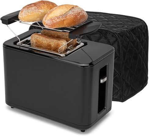 2 Slice Toaster Cover,Black Toaster Covers, Cotton Quilted Toasters Covers 2 Slice Wide Slot, Washable Kitchen Cover for Toasters and Kitchen Small Appliance Dust(Fits up to 11.8 x 8.3 in) in Saudi Arabia