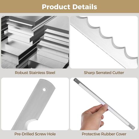 20 قطعة من شفرات سكين الخبز، سكين خبز 10.8 بوصة للخبز المنزلي، سكاكين القوس من الفولاذ المقاوم للصدأ للعجين المخمر، تتضمن 20 غطاء مطاطي واقي، 40 براغي، مفك براغي in Kuwait