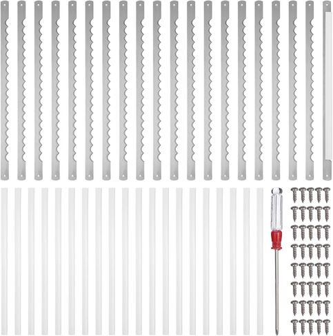 20 قطعة من شفرات سكين الخبز، سكين خبز 10.8 بوصة للخبز المنزلي، سكاكين القوس من الفولاذ المقاوم للصدأ للعجين المخمر، تتضمن 20 غطاء مطاطي واقي، 40 براغي، مفك براغي in Kuwait