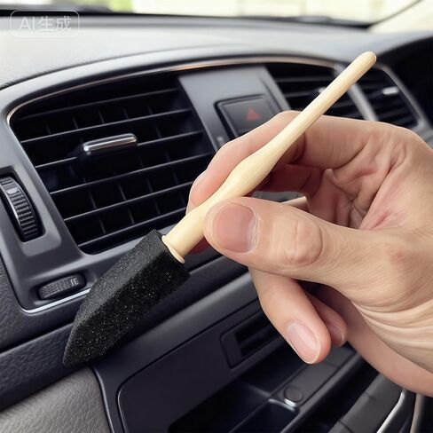 Foam Sponge with Wood Handle,5Pcs Sponge Paint Brush for Painting,Versatile Sponges Brush for Air Vent Cleaning in Saudi Arabia