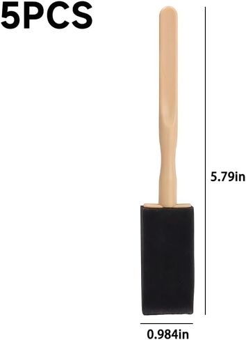 Foam Sponge with Wood Handle,5Pcs Sponge Paint Brush for Painting,Versatile Sponges Brush for Air Vent Cleaning in Saudi Arabia