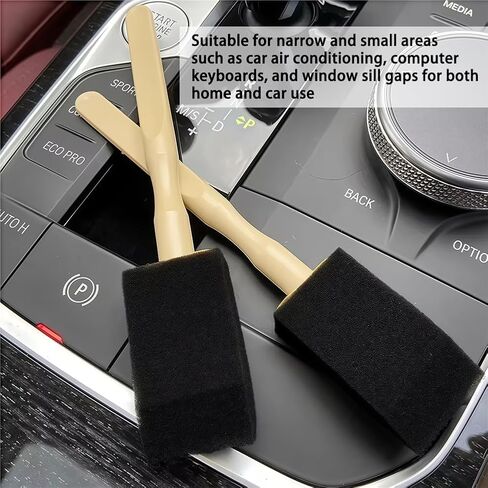 Foam Sponge with Wood Handle,5Pcs Sponge Paint Brush for Painting,Versatile Sponges Brush for Air Vent Cleaning in Saudi Arabia