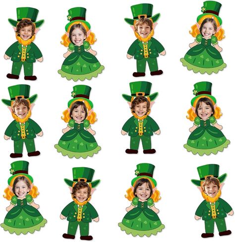 St. Patrick's Day Bulletin Board Decorations, 80pcs Leprechaun Cutouts with 100 Glue Points, Bulletin Board Decor for DIY Craft Classroom Home, Shamrock Party Decoration in Saudi Arabia