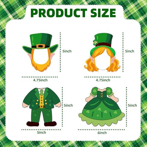 St. Patrick's Day Bulletin Board Decorations, 80pcs Leprechaun Cutouts with 100 Glue Points, Bulletin Board Decor for DIY Craft Classroom Home, Shamrock Party Decoration in Saudi Arabia