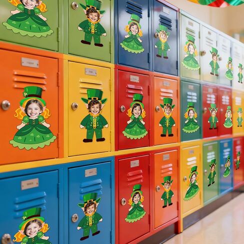 St. Patrick's Day Bulletin Board Decorations, 80pcs Leprechaun Cutouts with 100 Glue Points, Bulletin Board Decor for DIY Craft Classroom Home, Shamrock Party Decoration in Saudi Arabia