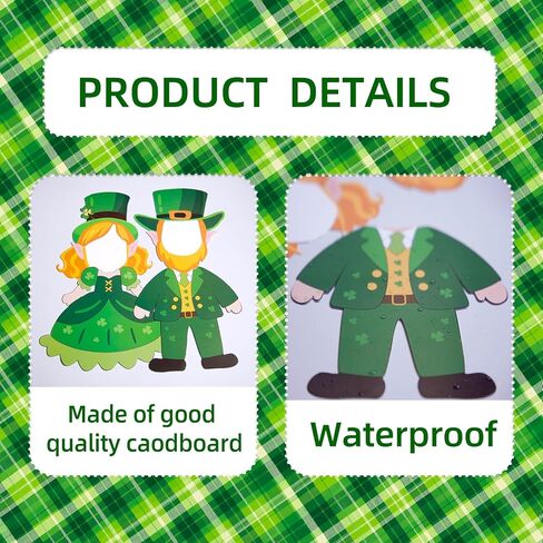 St. Patrick's Day Bulletin Board Decorations, 80pcs Leprechaun Cutouts with 100 Glue Points, Bulletin Board Decor for DIY Craft Classroom Home, Shamrock Party Decoration in Saudi Arabia