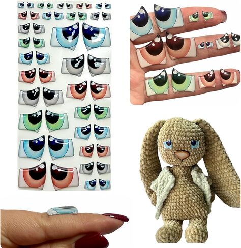 Googly & Wiggle Eyes 3D الراتنج - مجموعة متعددة الألوان ذاتية اللصق 369-M (50 قطعة، 25 زوجًا، 5-22 مم) - لطين البوليمر، والدمى، والسلايم، والأميجورومي، والبورسلين البارد، والحرف اليدوية in Saudi Arabia