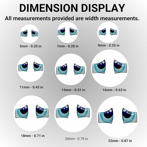 Googly & Wiggle Eyes 3D الراتنج - مجموعة متعددة الألوان ذاتية اللصق 369-M (50 قطعة، 25 زوجًا، 5-22 مم) - لطين البوليمر، والدمى، والسلايم، والأميجورومي، والبورسلين البارد، والحرف اليدوية in Saudi Arabia