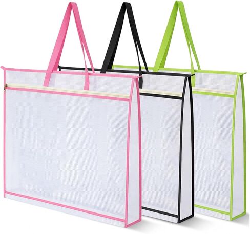3 قطع من أكياس المشروع مقاس 24 × 36 بوصة، أكياس تخزين خياطة شفافة من قماش PVC مع سحاب وبطاقة اسم، منظم شبكي مقاوم للماء لخياطة اللحف، ومواد تعليمية للمخططات الفنية in Saudi Arabia