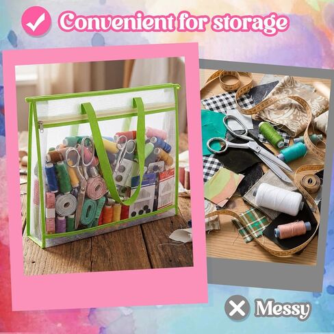 3 قطع من أكياس المشروع مقاس 24 × 36 بوصة، أكياس تخزين خياطة شفافة من قماش PVC مع سحاب وبطاقة اسم، منظم شبكي مقاوم للماء لخياطة اللحف، ومواد تعليمية للمخططات الفنية in Saudi Arabia