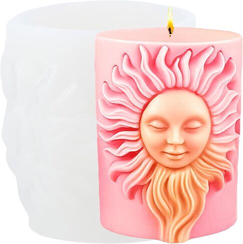 XIAOSHUI Moon Face Candle Silicone Molds Moon Goddess Pillar Candle Mold for Candle Home Decorate Resin Casting Aromatherapy Candles Gypsum Polymer Clay Craft in Saudi Arabia