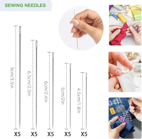 SZXINYANN 40pcs Steel Sewing Needles, Multi-Size Assortment Pack with Storage Tube, Sharp Point, Rust-Resistant, Professional Crafting and Mending in Saudi Arabia