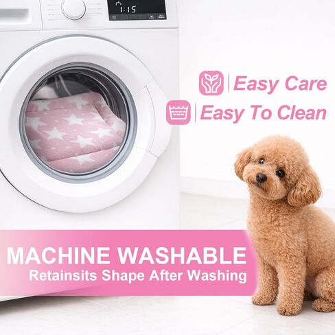 Washable Dog Bed Mat With Anti-Slip Bottom, Deluxe Plush Memory Foam Crate Pad & Waterproof Outdoor Kennel Mat For Dogs & Cats-Durable Crates Beds, Large Medium Small Puppy Size 24" x 18",pink in Saudi Arabia