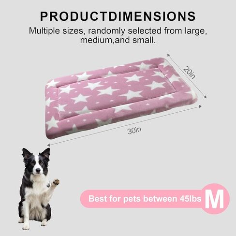 Washable Dog Bed Mat With Anti-Slip Bottom, Deluxe Plush Memory Foam Crate Pad & Waterproof Outdoor Kennel Mat For Dogs & Cats-Durable Crates Beds, Large Medium Small Puppy Size 24" x 18",pink in Saudi Arabia