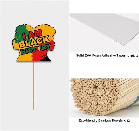 Black History Month Cupcake Toppers Decorations, 12Pcs Black History Month Cake Decor for African American Holiday Party Dessert Decorations Supplies in Saudi Arabia