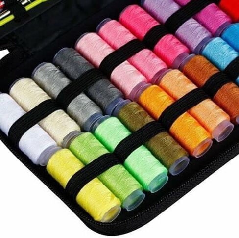 LiFuJunDong 99Pcs Portable Sewing Kit, Multifunctional Thread Stitches Needles Button Full Set, Professional Home Travel Sewing Box Various Sewing Accessories for Beginner Advanced Beginner in Kuwait