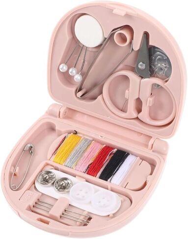 1 Pcs Portable Mini Sewing Kit Travel Size Thread and Needles Essential Sewing Tools Organizer for Beginners Box(Pink) in Saudi Arabia