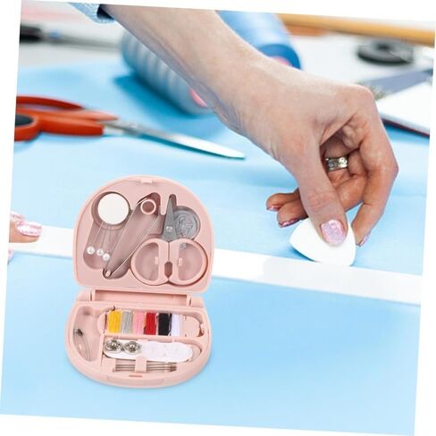1 Pcs Portable Mini Sewing Kit Travel Size Thread and Needles Essential Sewing Tools Organizer for Beginners Box(Pink) in Saudi Arabia