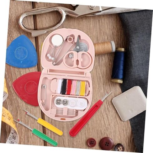 1 Pcs Portable Mini Sewing Kit Travel Size Thread and Needles Essential Sewing Tools Organizer for Beginners Box(Pink) in Saudi Arabia