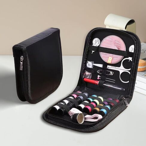 87 PCS Portable Sewing Kit with Thread, Needles, Scissors, and Accessories, Travel-Friendly DIY Repair Set for Beginners Adults and Emergency Use in Saudi Arabia