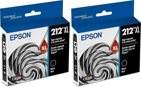 EPSON 212 Claria Ink High Capacity Black Cartridge (T212XL120-S) Works with WorkForce WF-2830, WF-2850, Expression XP-4100, XP-4105 in Kuwait